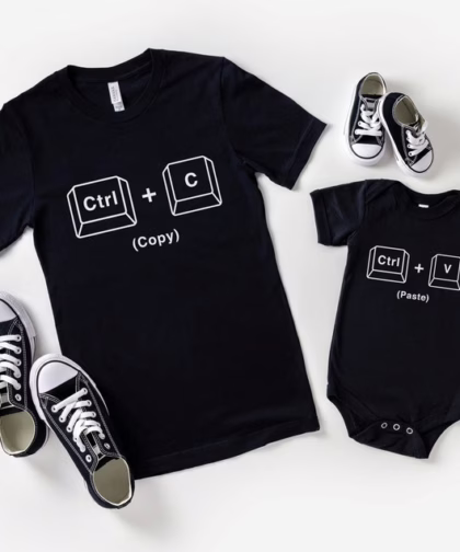 Copy Paste Shirt Set - Father and Baby Matching Shirts - Copy And Paste Daddy And Daughter Shirts - New Baby Gift