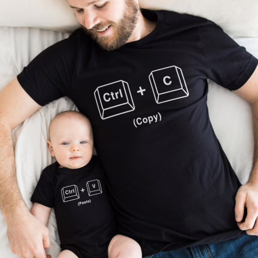 Copy Paste Shirt Set - Father and Baby Matching Shirts - Copy And Paste Daddy And Daughter Shirts - New Baby Gift