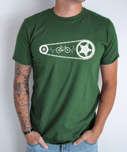 Cycling Heartbeat Unisex Tshirt | Bicycle