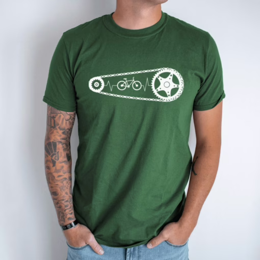 Cycling Heartbeat Unisex Tshirt | Bicycle
