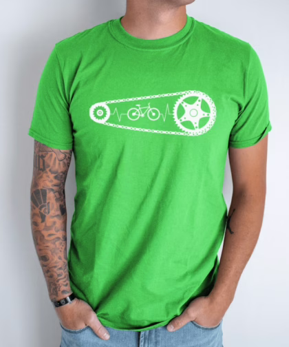 Cycling Heartbeat Unisex Tshirt | Bicycle