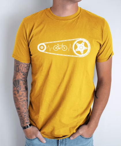 Cycling Heartbeat Unisex Tshirt | Bicycle