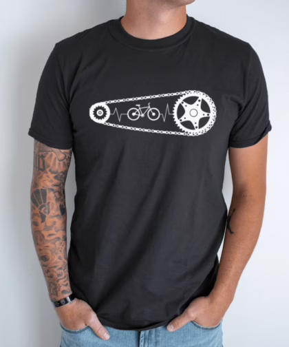 Cycling Heartbeat Unisex Tshirt | Bicycle