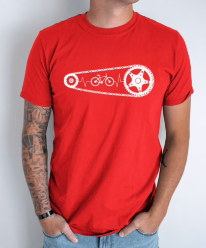 Cycling Heartbeat Unisex Tshirt | Bicycle