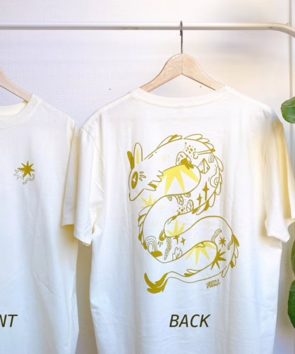 Dragon Shirt | Cute Dragon Print | Hand Screen Printed | Organic Cotton Tee | Eco friendly | Dragon Apparel