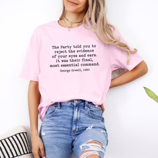 George Orwell 1984 Anti Trump Liberal Resist Shirt, Unisex Political Activist T-shirt, Social Justice, Protest Inequality Tee, Anti-Fascist