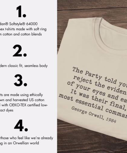 George Orwell 1984 Anti Trump Liberal Resist Shirt, Unisex Political Activist T-shirt, Social Justice, Protest Inequality Tee, Anti-Fascist