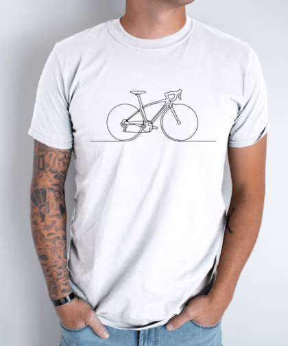 Minimalistic Bicycle Unisex Tshirt | Cotton Shirts, Boys, DTG Printed Shirt, Gifts