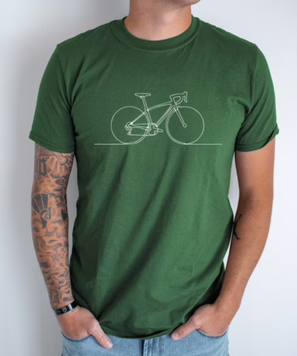 Minimalistic Bicycle Unisex Tshirt | Cotton Shirts, Boys, DTG Printed Shirt, Gifts