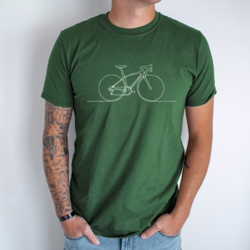 Minimalistic Bicycle Unisex Tshirt | Cotton Shirts, Boys, DTG Printed Shirt, Gifts