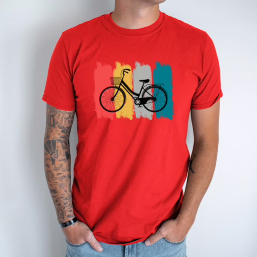 Retro Cycle Unisex T-shirt | Cotton Shirts, DTG Printed Shirt, Gifts