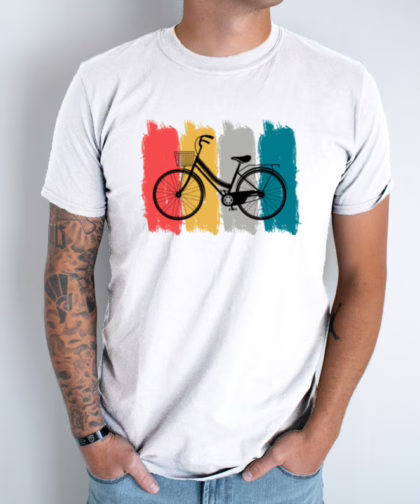 Retro Cycle Unisex T-shirt | Cotton Shirts, DTG Printed Shirt, Gifts
